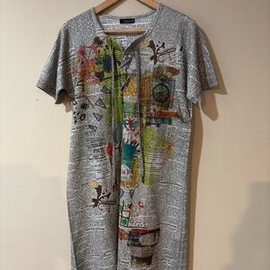 Fun Funky Comfy Inoah Art to Wear Newsprint Dress
